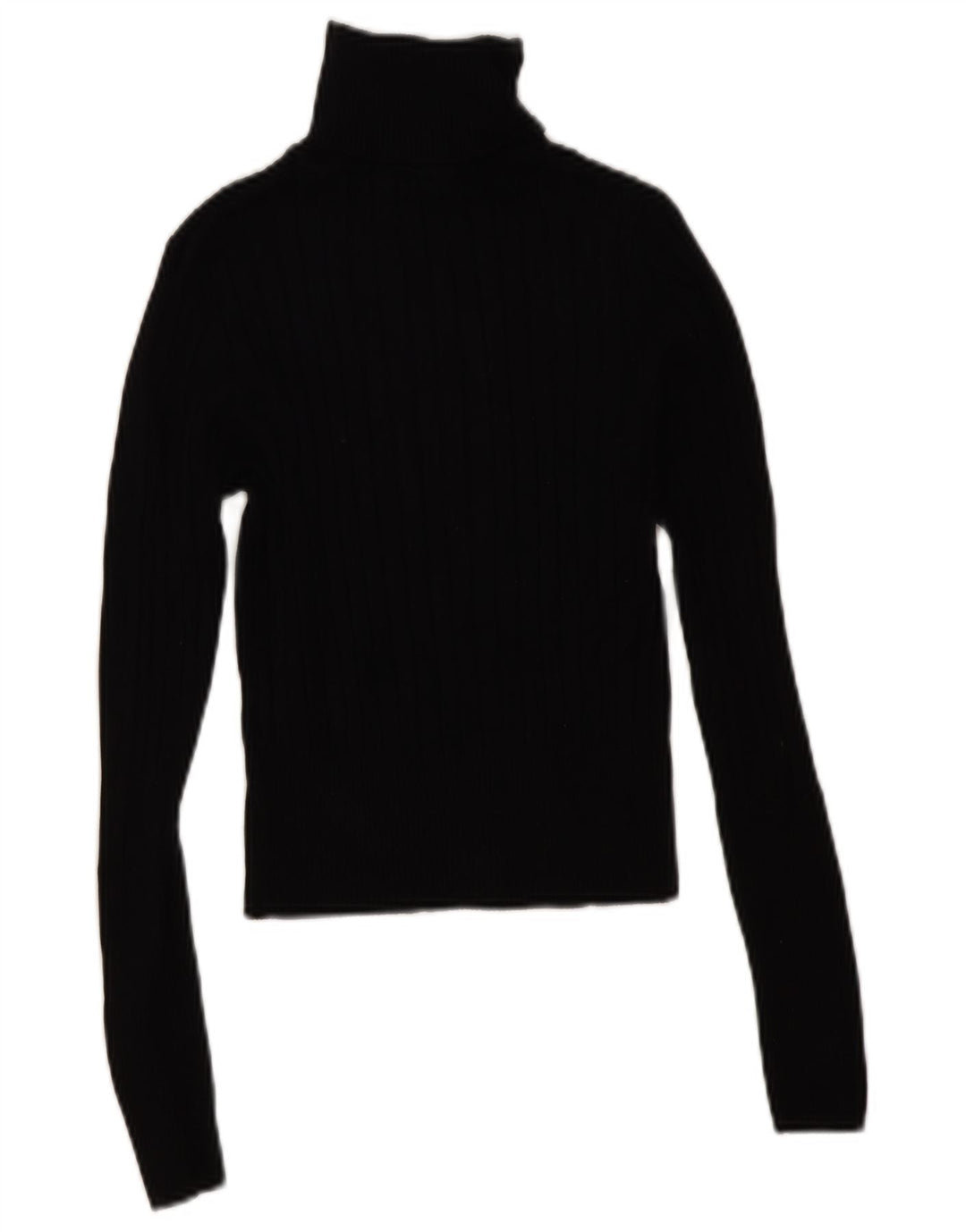Zara Damen Crop Rollkragenpullover Pullover UK 12 Mittelschwarze Viskose