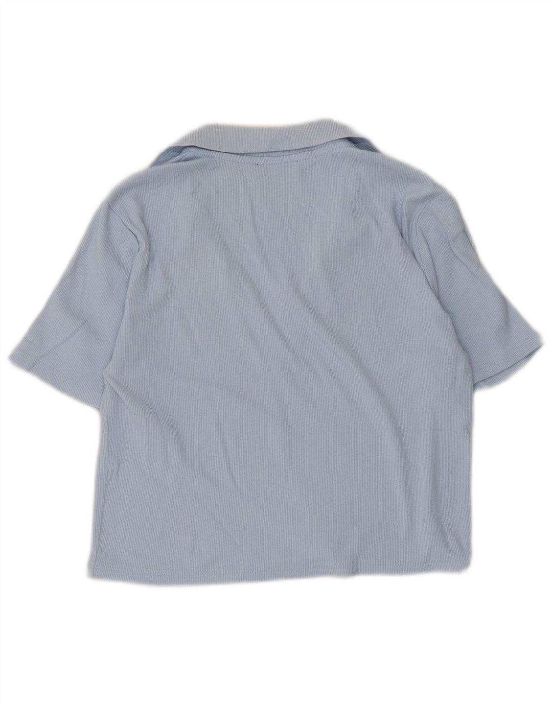 Zara Damen Crop Poloshirt UK 14 Large Blau