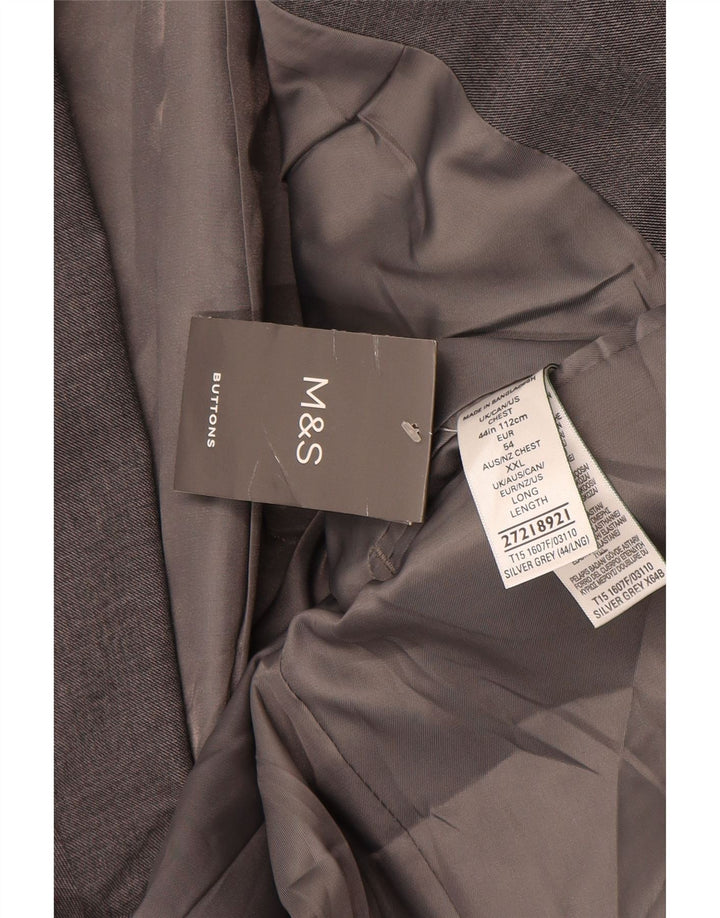 Marks & Spencer Herren-Blazer mit 2 Knöpfen, UK 44, XL, grau, Polyester