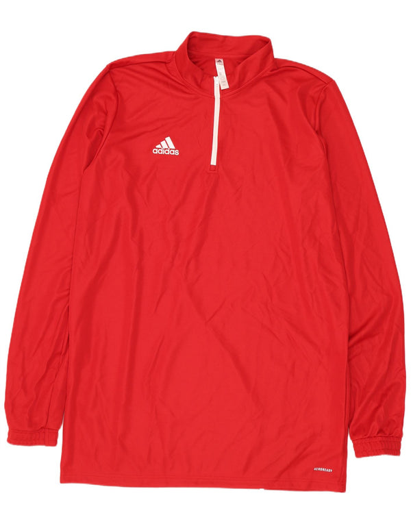 Adidas Herren Aeroready Zip Neck Pullover Trainingsanzug Top XL Rot Polyester