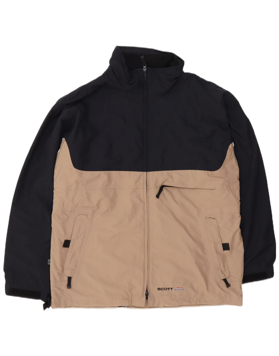 Scott Herren-Windbreaker-Jacke, UK 42, XL, Schwarz, Colourblock-Polyamid