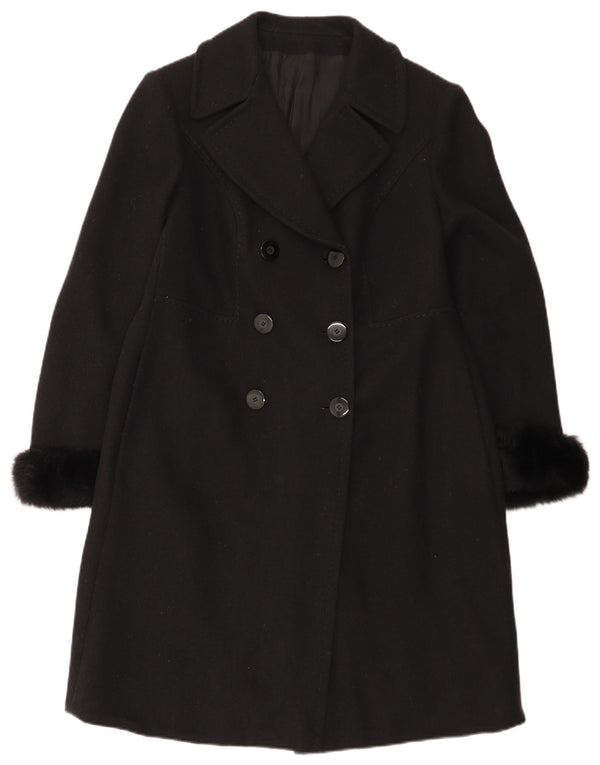 Giole Damen Zweireihiger Mantel UK 14 Medium Schwarz