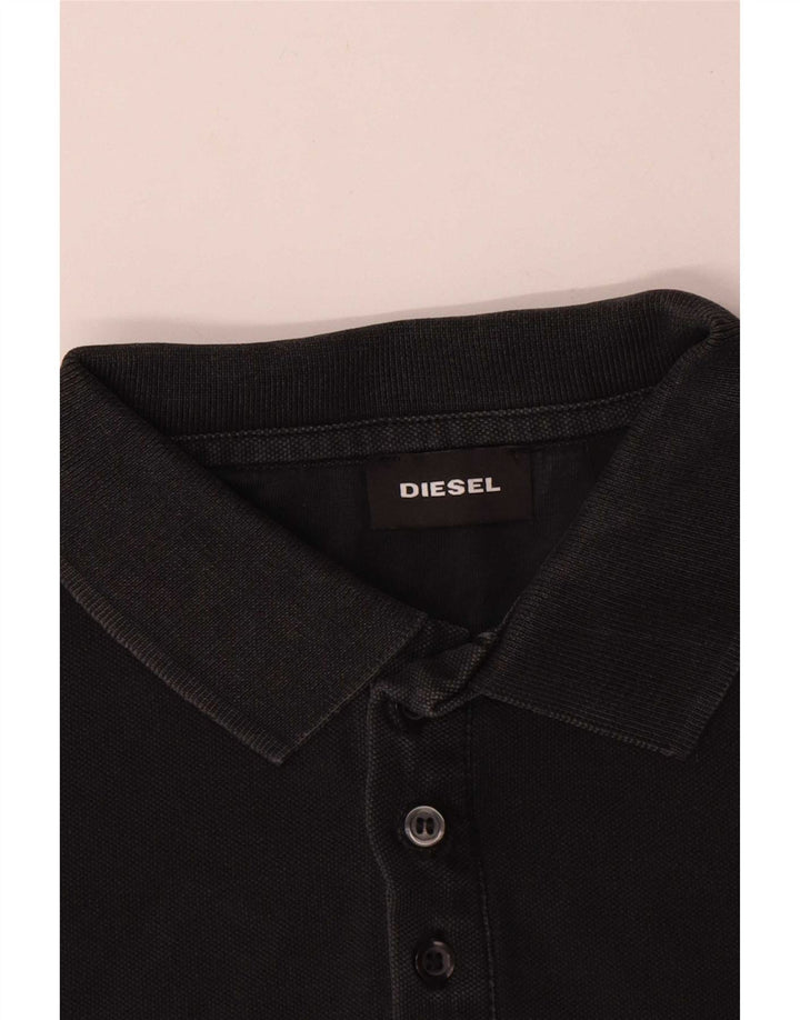 Diesel Herren-Poloshirt, Größe S, schwarze Baumwolle