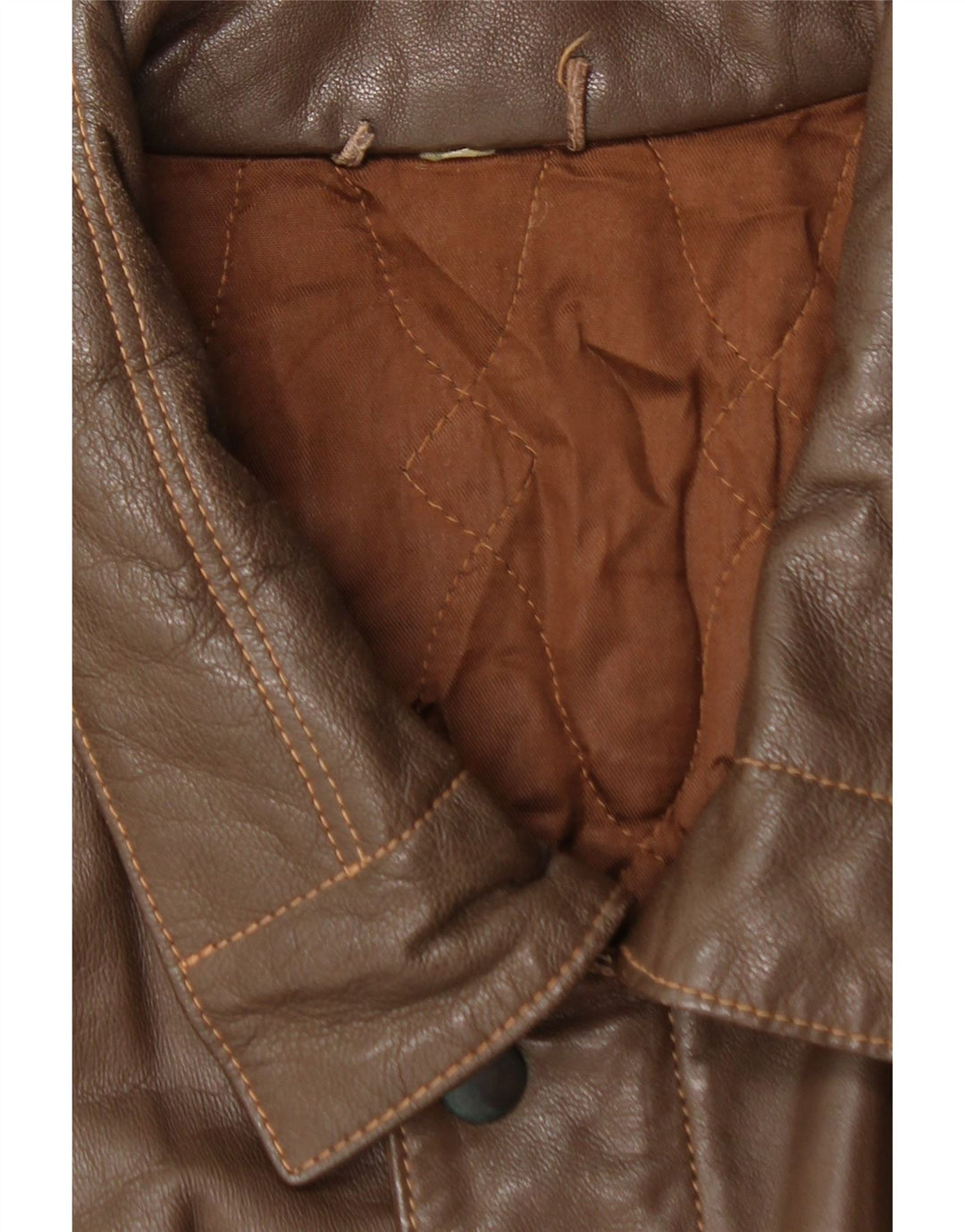 VINTAGE Mens Leather Coat UK 38 Medium Brown Leather Vintage Vintage and Second-Hand Vintage from Messina Hembry 