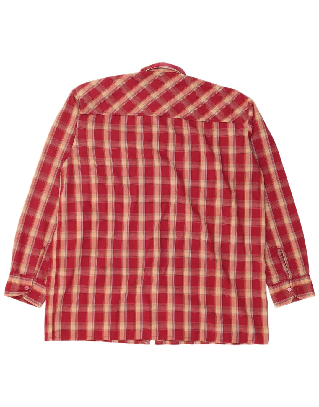 VINTAGE Mens Flannel Shirt Size 41 Large Red Check Polyester