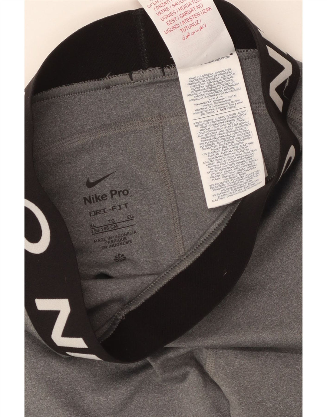 NIKE Dri Fit Grafik-Leggings für Mädchen, 13–14 Jahre, XL, Grau, Farbblock