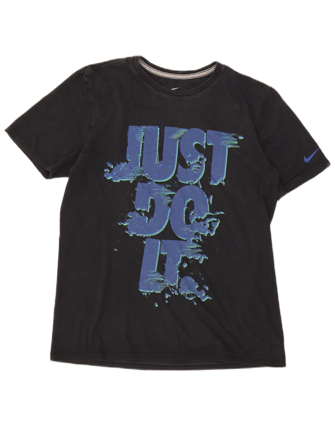 Nike Herren Athletic Cut Graphic T-Shirt-Oberteil aus mittelschwarzer Baumwolle