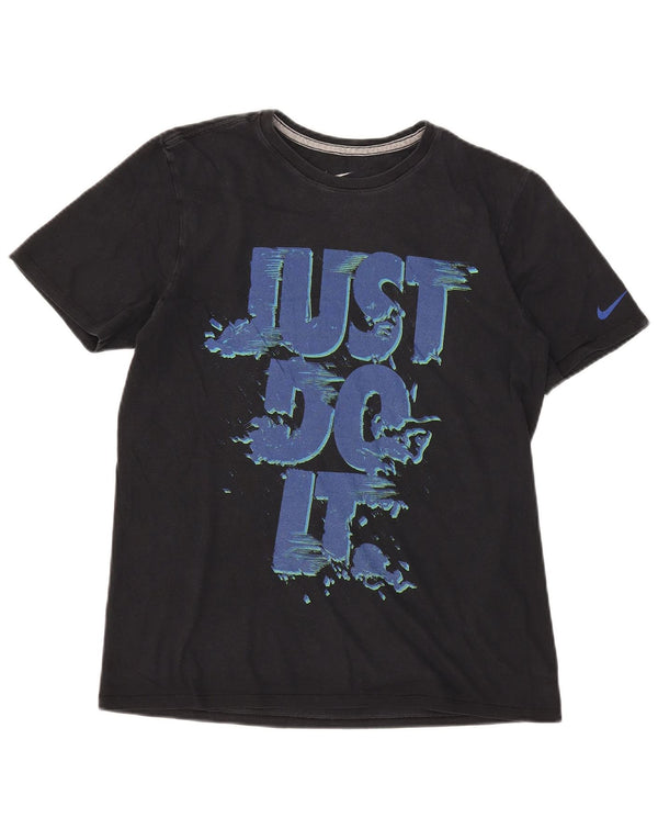 Nike Herren Athletic Cut Graphic T-Shirt-Oberteil aus mittelschwarzer Baumwolle