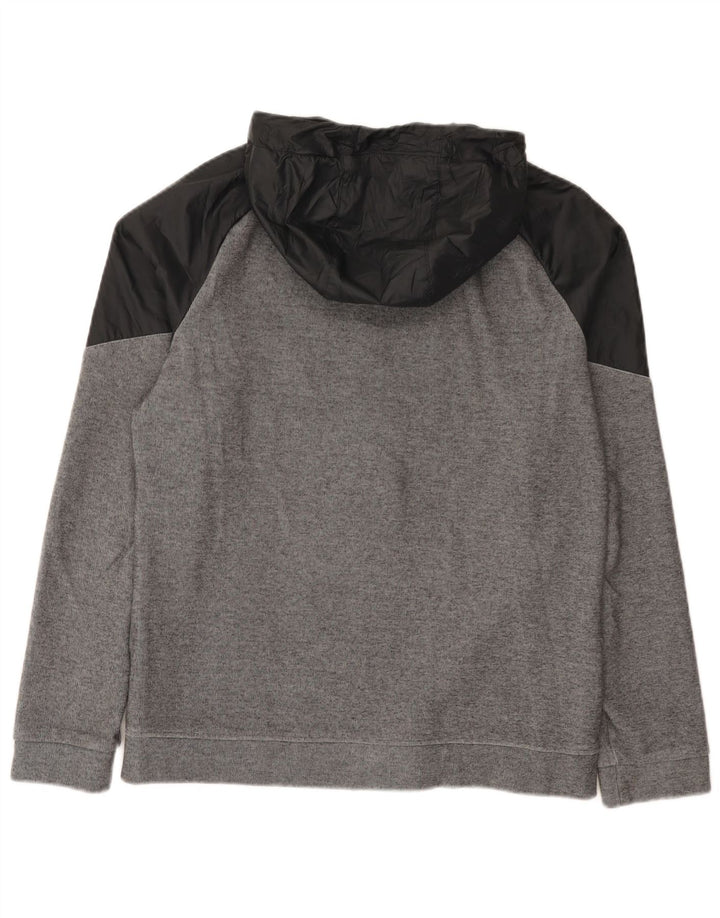 Nike Herren-Kapuzenpullover mit Reißverschluss, mittelgraue Colourblock-Baumwolle