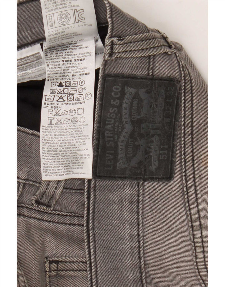 Levi's Herren 511 Slim Jeans W32 L32 Graue Baumwolle
