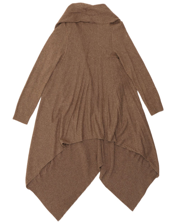 Marks & Spencer Damen Asymmetrischer Cardigan-Pullover UK 12/14 Mittelbraun