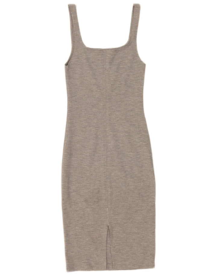 Ärmelloses, figurbetontes Damenkleid von Zara, Größe S, Grau, Polyester