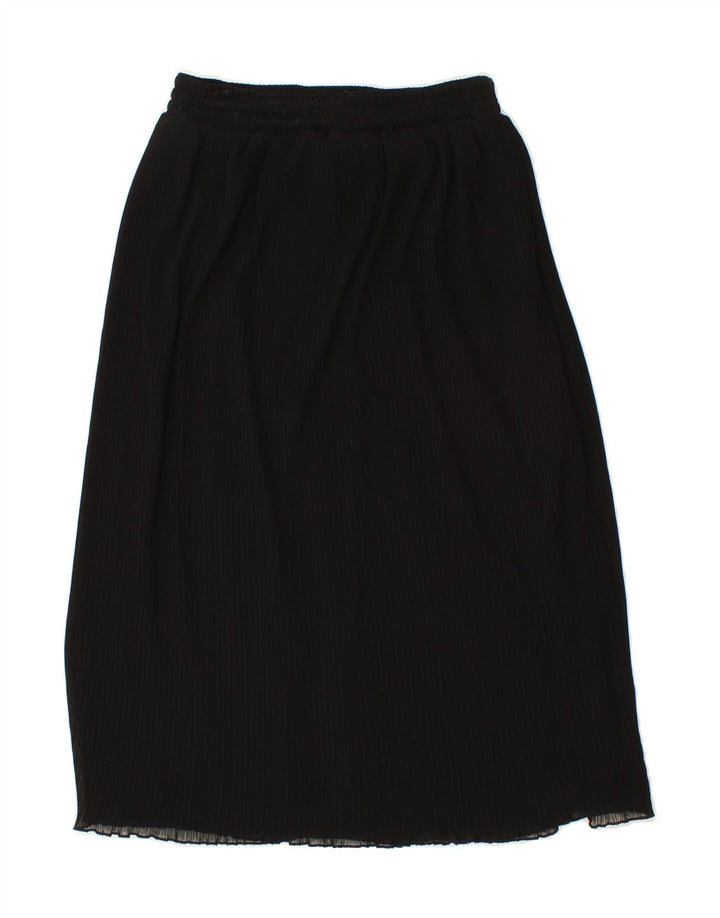 ST MICHAEL Womens A-Line Skirt UK 12 Medium W30  Black Polyester Vintage St Michael and Second-Hand St Michael from Messina Hembry 
