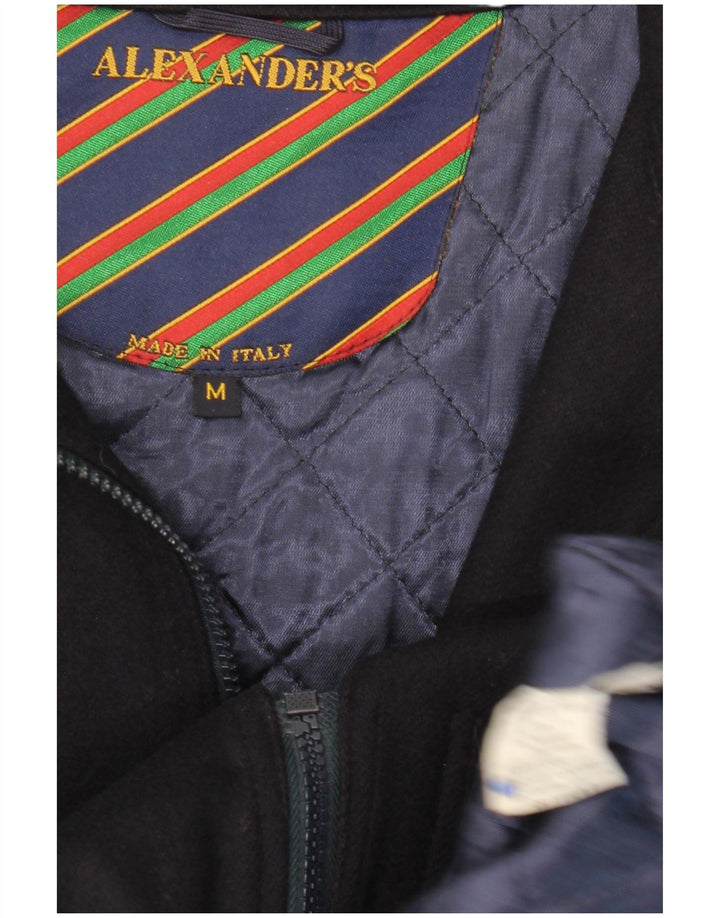 Alexander's Herren-Windbreaker-Mantel mit lockerer Passform, UK 38, mittelmarineblaue Wolle