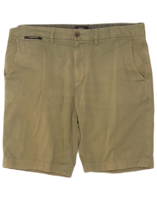 Superdry Herren Chino-Shorts W34 Large aus grüner Baumwolle