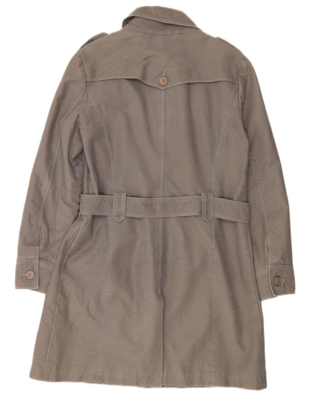 Laura Ashley Damen Trenchcoat UK 14 Große graue Baumwolle