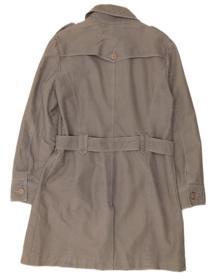 Laura Ashley Damen Trenchcoat UK 14 Große graue Baumwolle