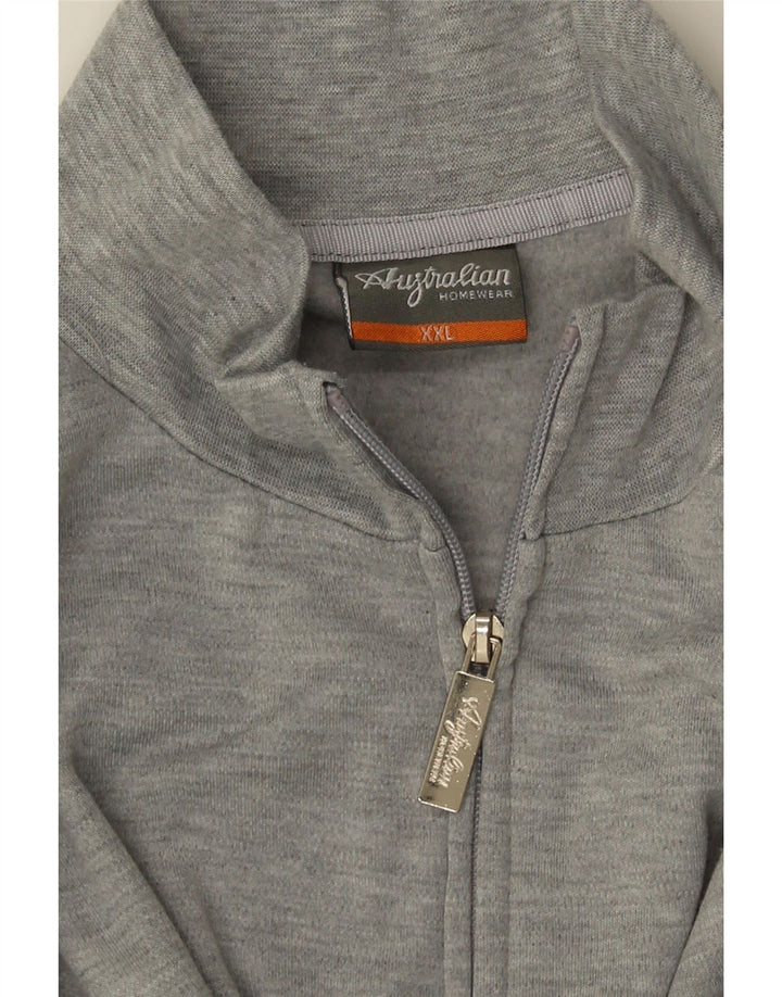 AUSTRALIAN L'ALPINA Herren-Trainingsanzug-Oberteiljacke 2XL Grau meliert