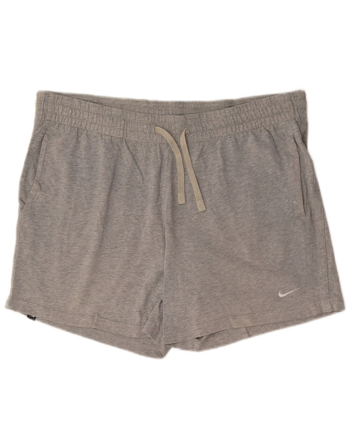 NIKE Herren-Sportshorts, groß, grau gesprenkelte Baumwolle