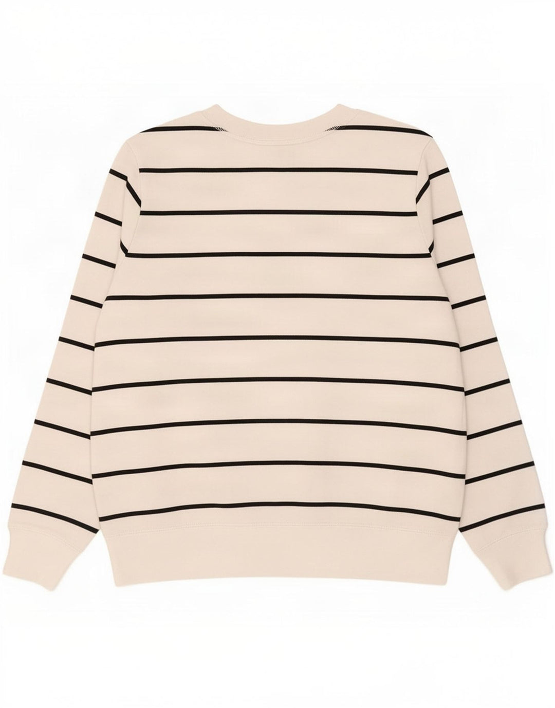 Marks & Spencer Damen-Sweatshirt-Pullover UK 12 Mittelweiß gestreifte Baumwolle