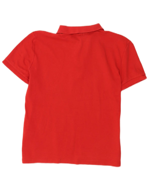 Ralph Lauren Damen Slim Fit Poloshirt UK 14 Große rote Baumwolle