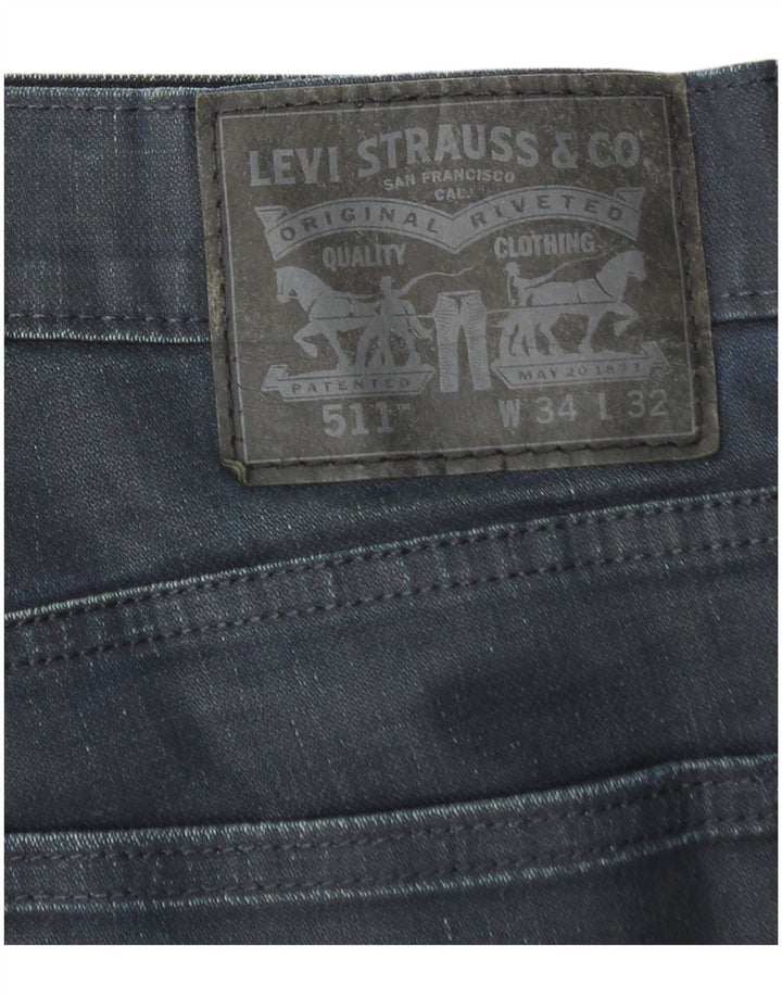 Levi's Herren 511 Slim Jeans W34 L32 Marineblau Baumwolle