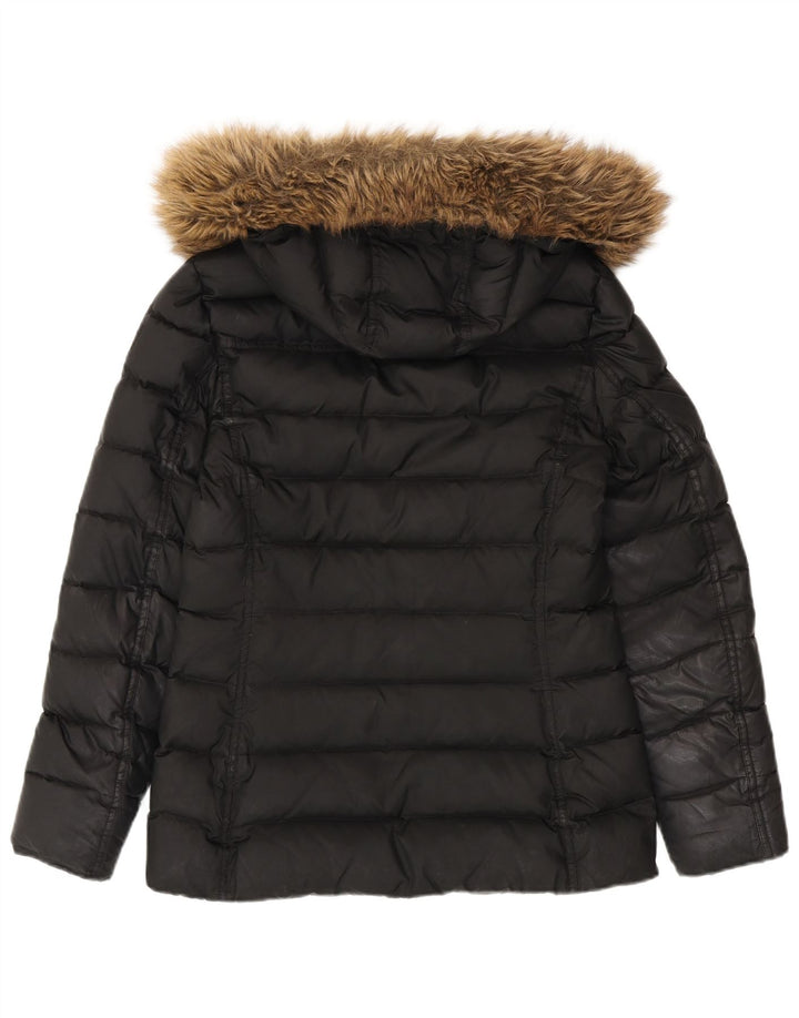 Tommy Hilfiger Damen-Jacke mit Kapuze, gepolstert, UK 10, Größe S, Schwarz, Polyester