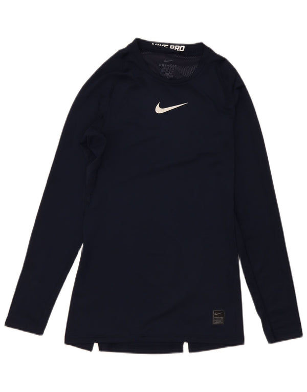 Nike Herren Dri Fit Top Langarm Small Marineblau Polyester
