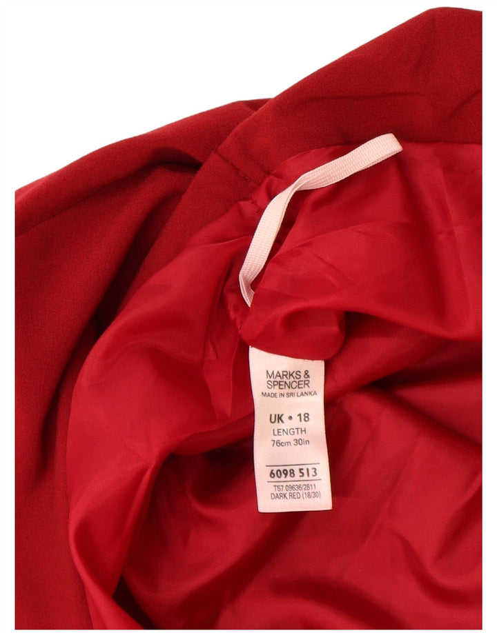 Marks & Spencer Damen A-Linienrock UK 18 XL W38 Rot Polyester