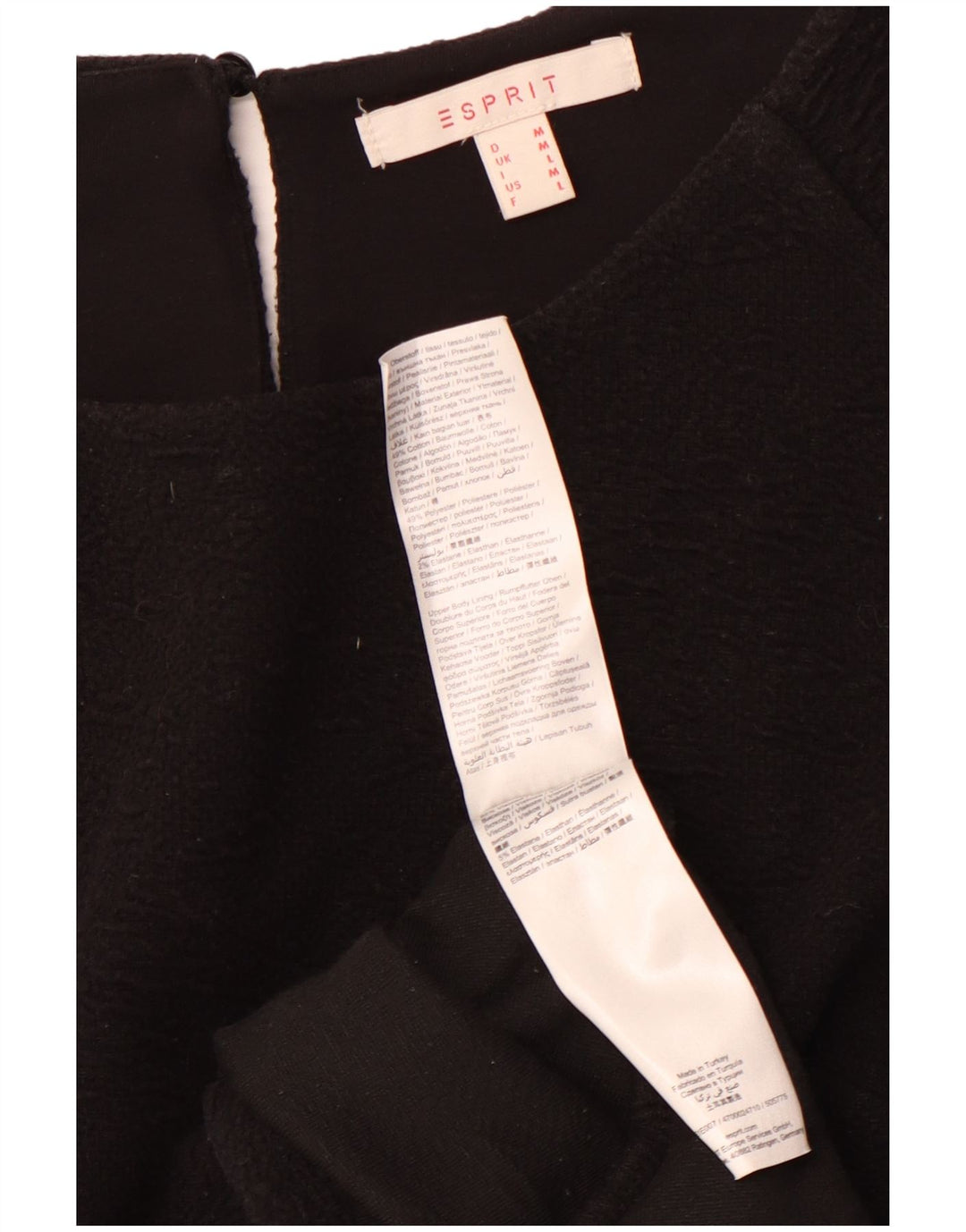 ESPRIT Damen A-Linien-Kleid UK 12 Mittelschwarze Baumwolle