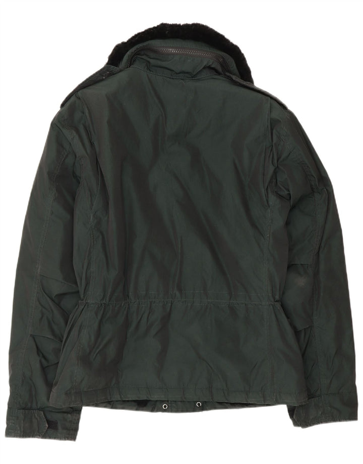 Aspesi Herren-Militärjacke UK 38 Mittelgrünes Colourblock-Polyester