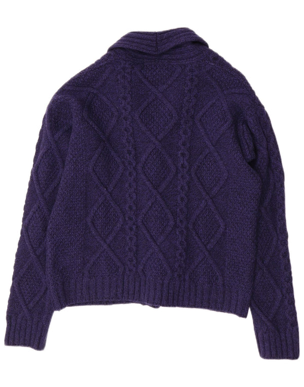 ORIGINAL ARAN CO. Mens Cardigan Sweater Large Navy Blue New Wool