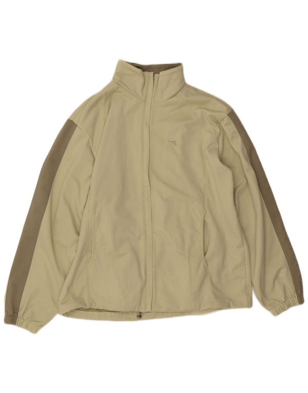 Diadora Damen-Trainingsanzug-Top-Jacke, UK 14, Größe L, beige, Colourblock-Polyester
