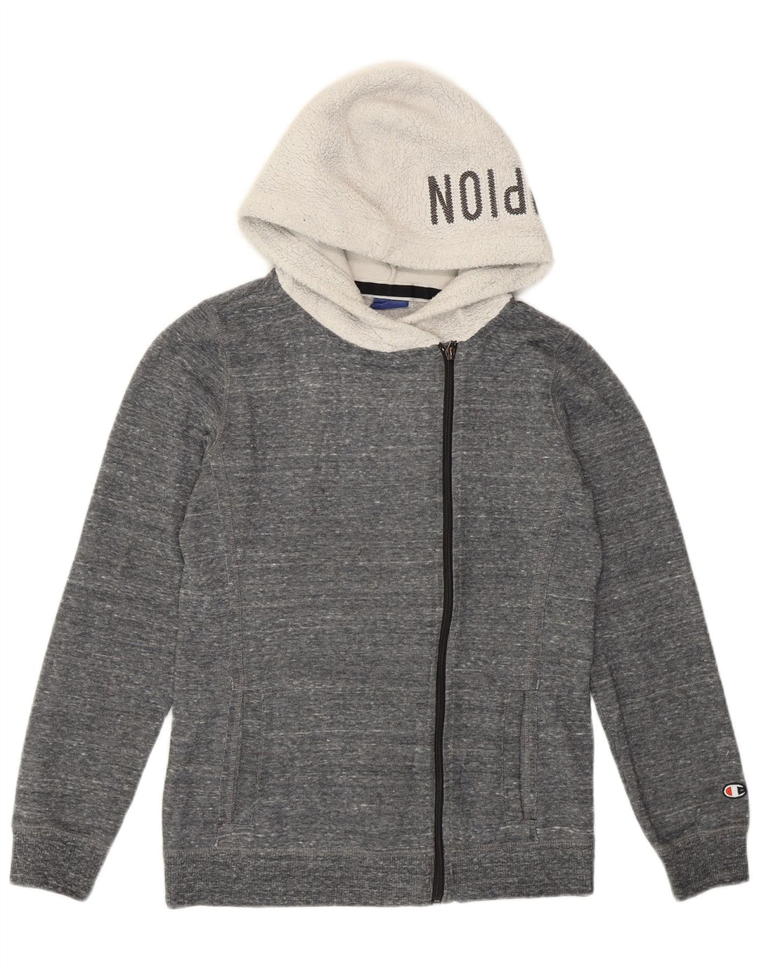 Champion Damen-Kapuzenpullover mit Reißverschluss, UK 12, mittelgrau geflecktes Polyester