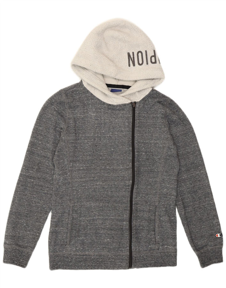 Champion Damen-Kapuzenpullover mit Reißverschluss, UK 12, mittelgrau geflecktes Polyester