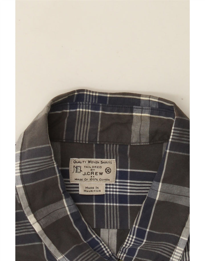 J. CREW Herrenhemd XL, grau kariert, Baumwolle