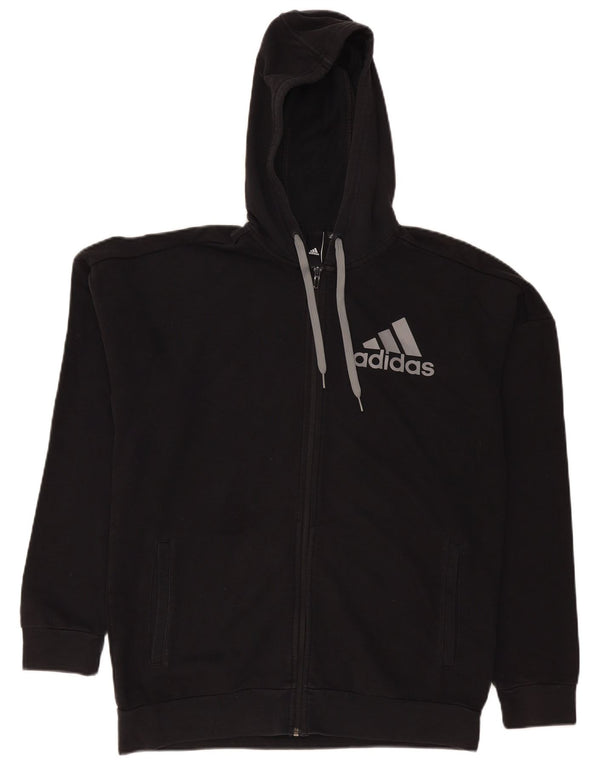 Adidas Herren Graphic Zip Hoodie Pullover Große schwarze Baumwolle