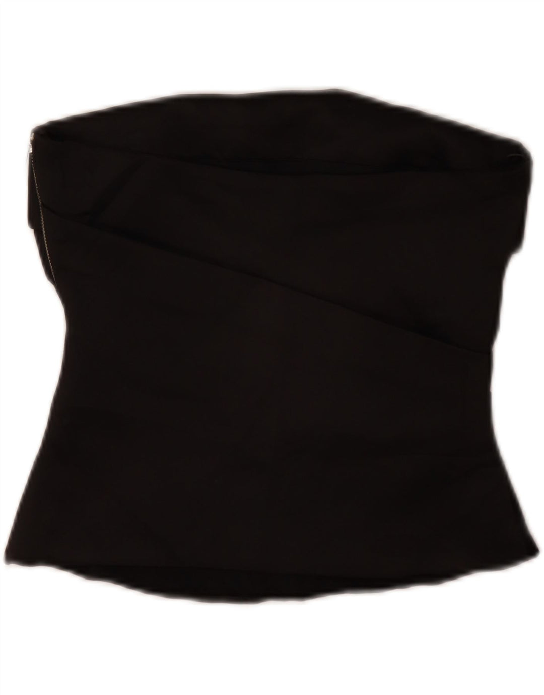 Zara Damen Crop Trägerloses Top UK 10 Small Schwarz Polyester
