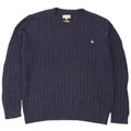 JACK WILLS Herren Rundhals Pullover Sweater Large Navy Blau Gefleckt