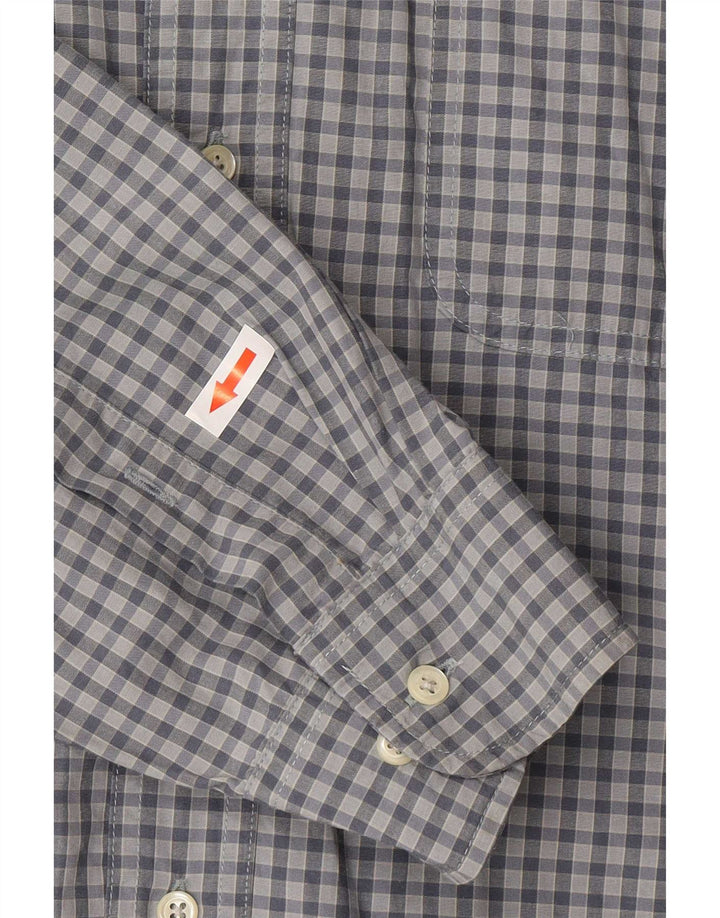 Timberland Herrenhemd Mittelblau kariert Tencel