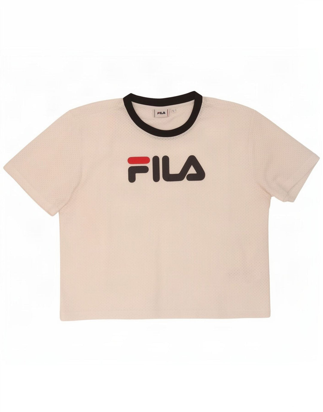 Fila Damen Grafik-T-Shirt-Oberteil UK 16 Large Weiß Polyester