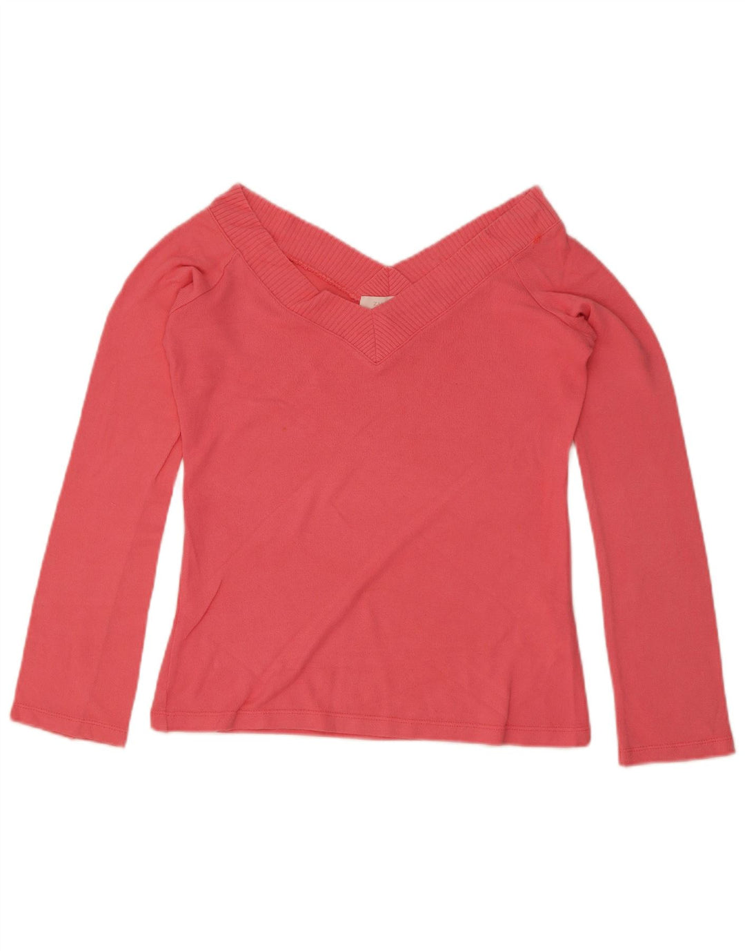 Zara Damen Top Langarm UK 12 Large Rosa Viskose