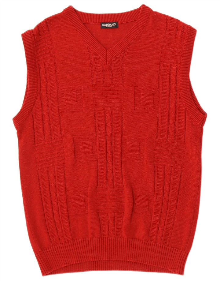 Dardano Herren Weste Tank Top IT 50 Mittelrote Baumwolle
