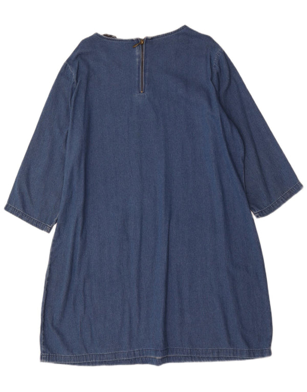 Marks & Spencer Damen-Jeanskleid mit 3/4-Ärmeln, übergroß, Gr. 16, Blau