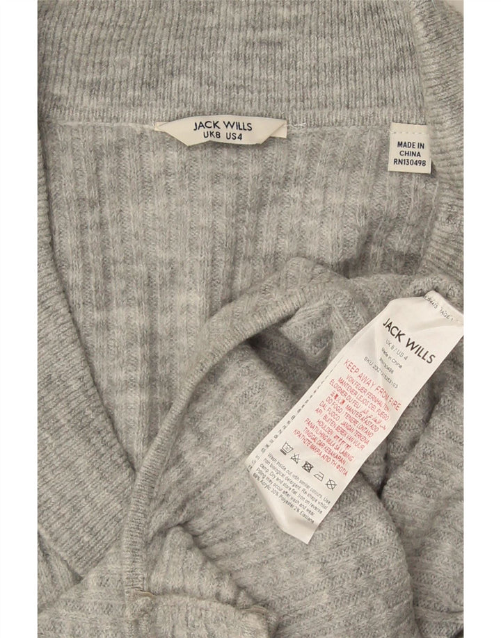 Jack Wills Langarm-Body für Damen, Gr. 8, Größe S, Grau, Acryl