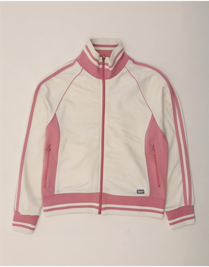 Asics Damen-Trainingsanzug-Top-Jacke, Größe S, UK 10, Weiß, Farbblock