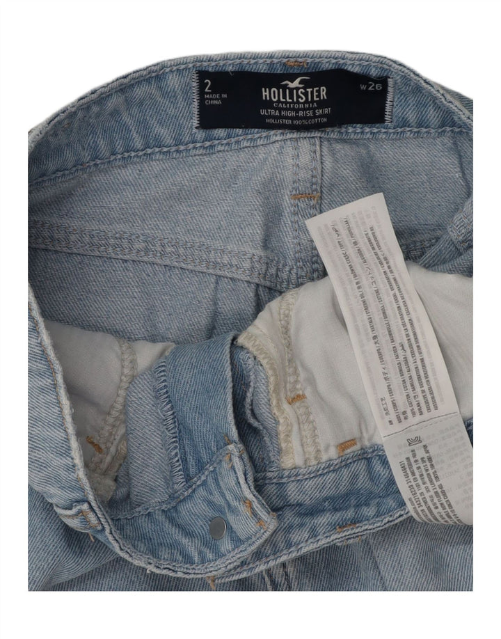 HOLLISTER Damen Jeansrock US 2 XS W26 Blaue Baumwolle