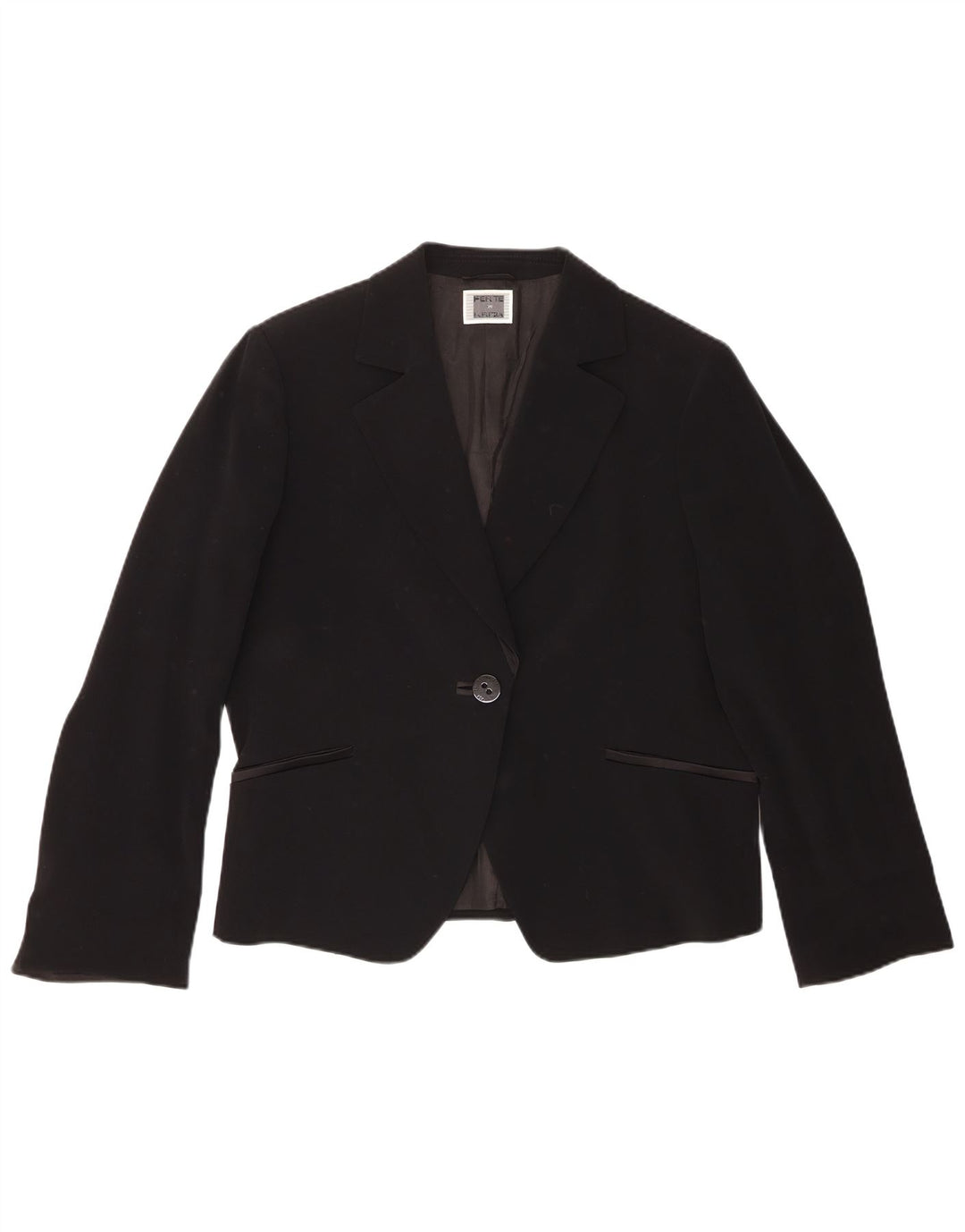 Perte by Krizia Damen 1-Knopf-Blazerjacke UK 18 XL Schwarzes Triacetat