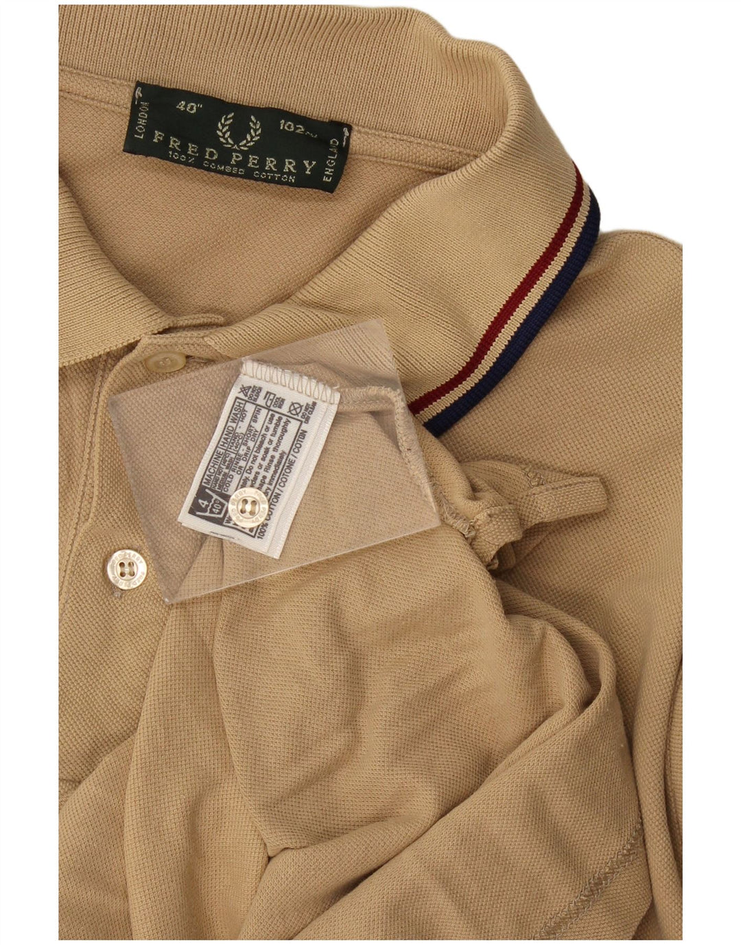Fred Perry Herren Poloshirt Small Beige Baumwolle