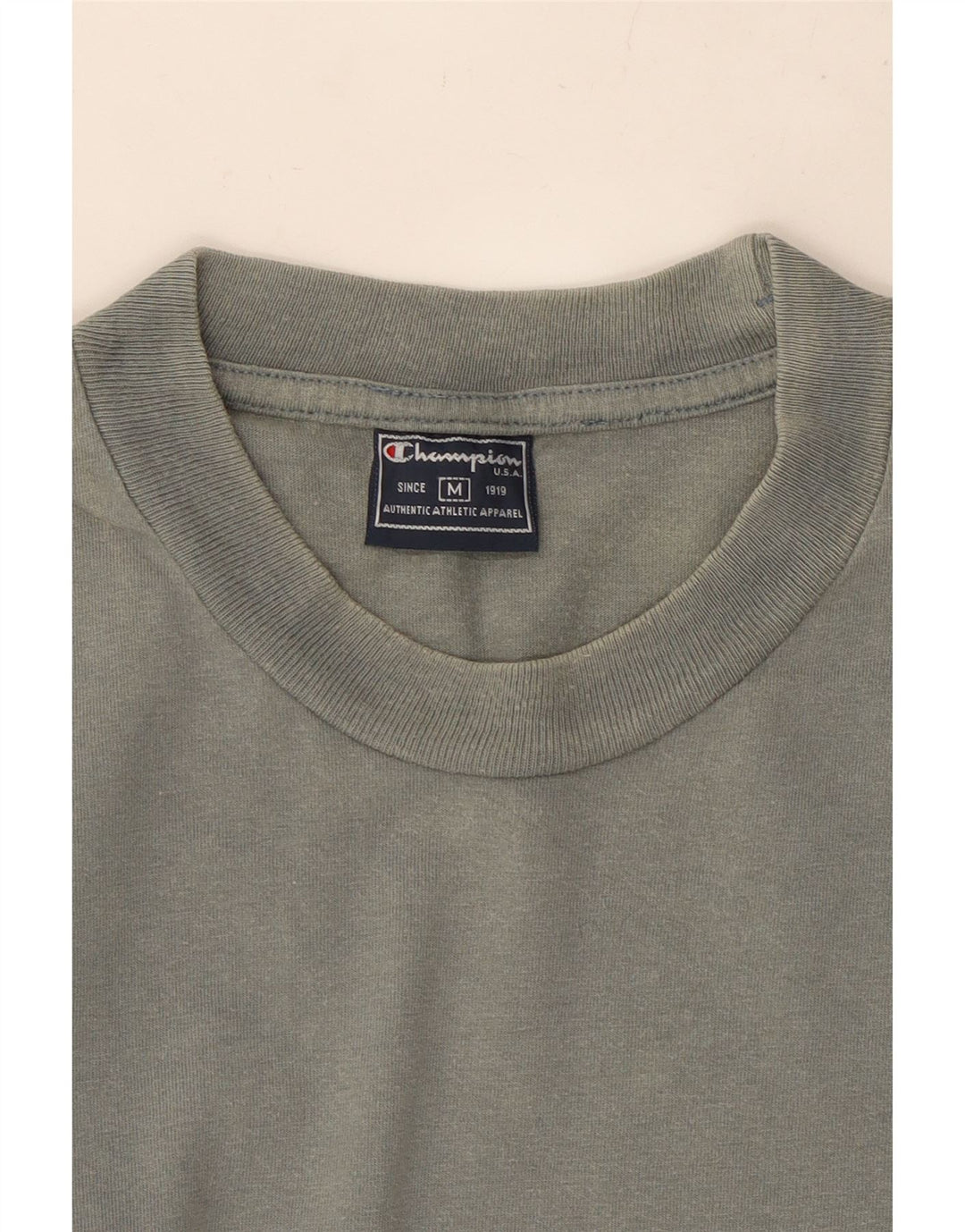 CHAMPION Herren-T-Shirt-Oberteil aus mittelblauer Baumwolle